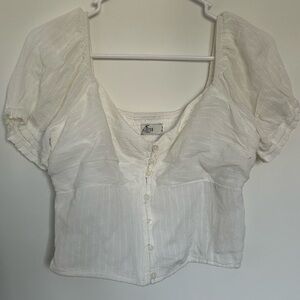 HOLLISTER puff sleeve button blouse